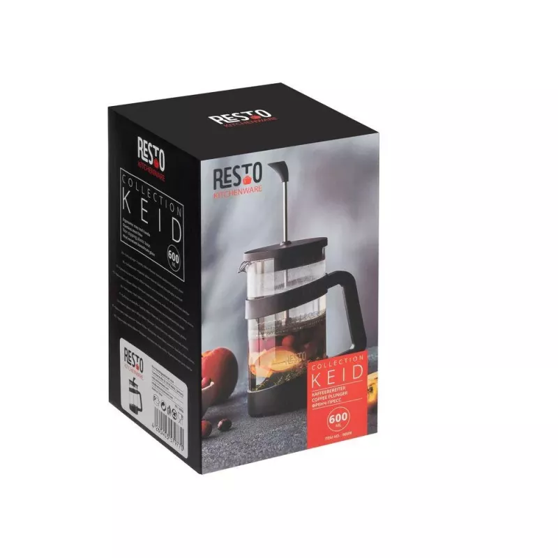 RESTO French Press 600ml aço inoxidável vidro de borossilicato cafeteira