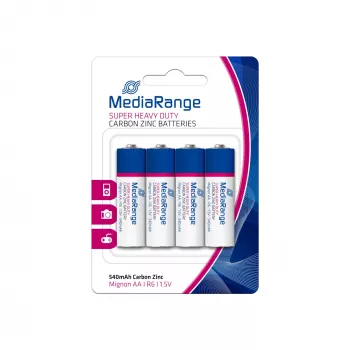 MEDIARANGE MRBAT144 Pilha de carvão-zinco AA 1,5V pack de 4