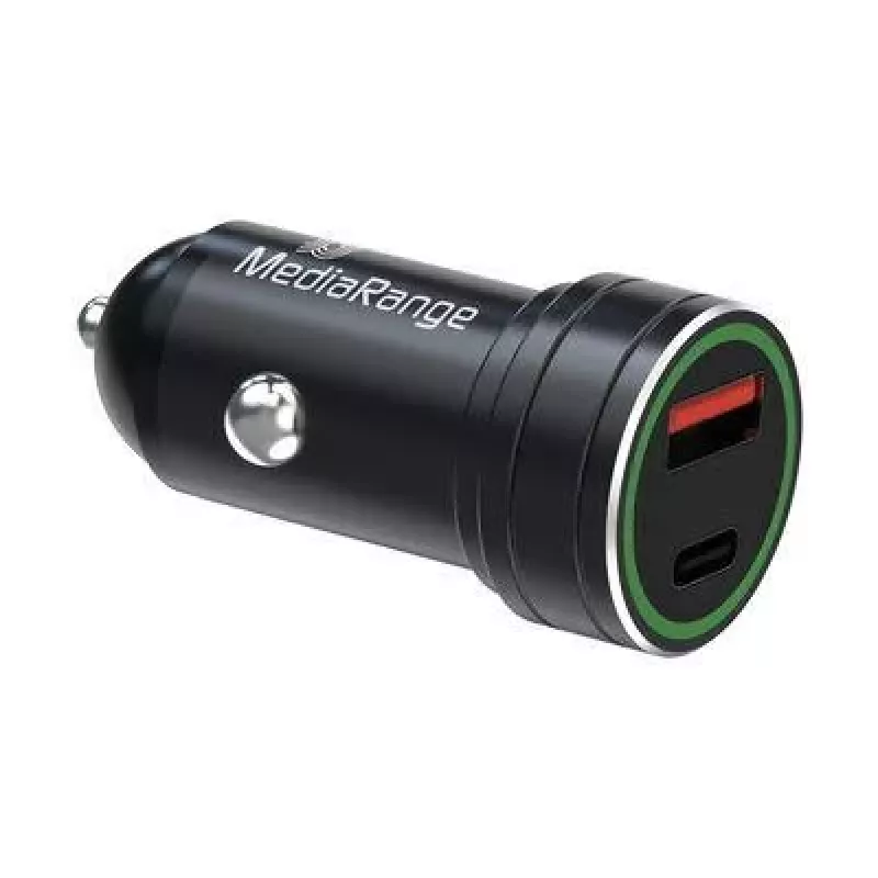 MEDIARANGE MRMA120 Carregador de carro USB-C 20W com Power Delivery, preto