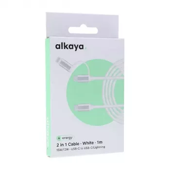 ALKAYA Speed Flex Cabo de Dados Trançado 65W 1m Branco (CL-60006)