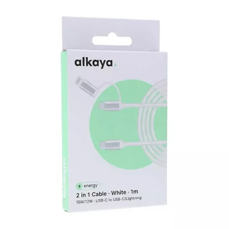 ALKAYA Speed Flex Cabo de Dados Trançado 65W 1m Branco (CL-60006)