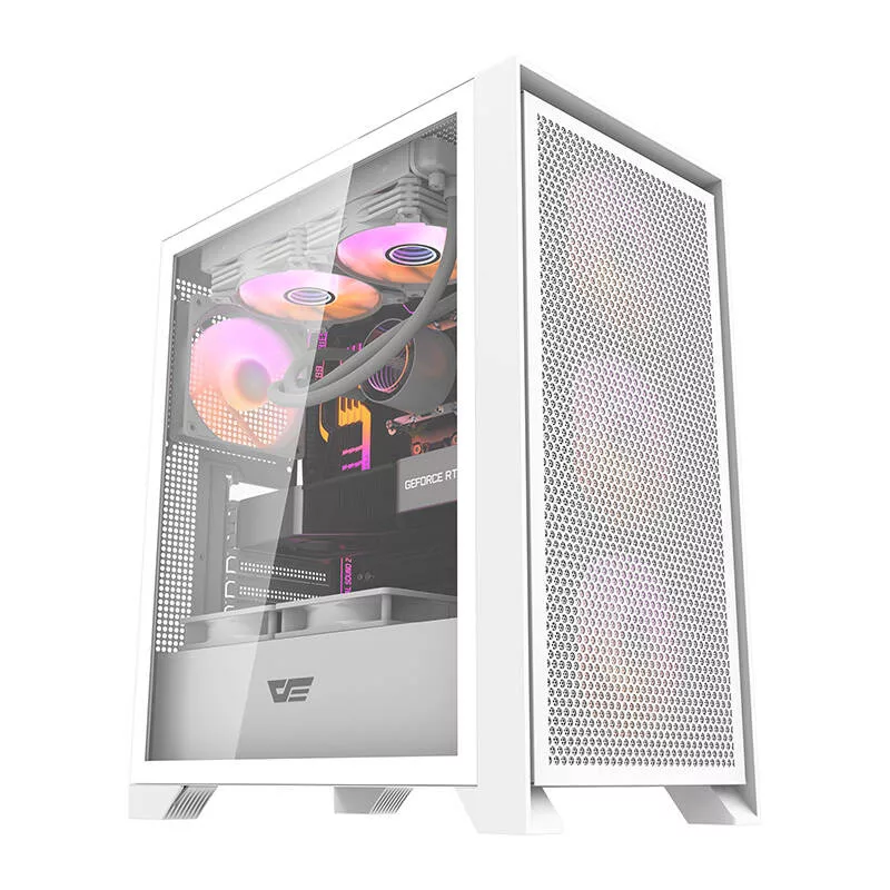 Darkflash DRX70 MESH Caixa de Computador Mid-Tower Branca com 4 Ventoinhas RGB