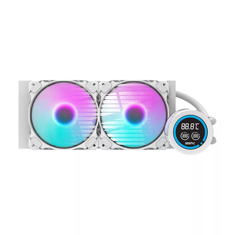 Refrigeração líquida CPU All-in-One Darkflash DN-D240 WHITE 240mm com iluminação ARGB, branca