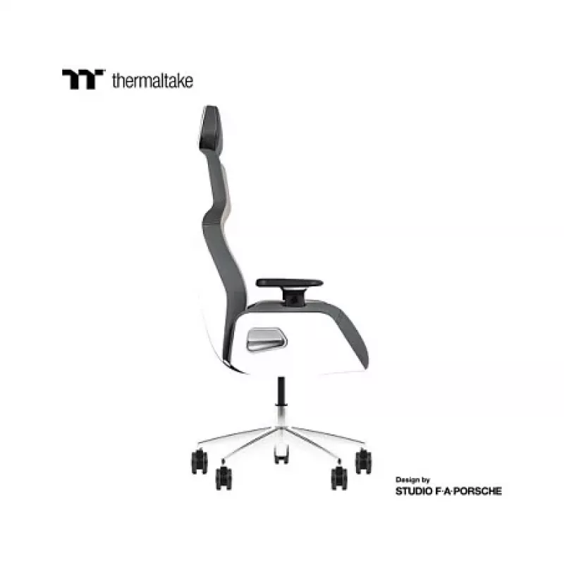 Cadeira Thermaltake ARGENT E700 Glacier White com Slate Gray em pele genuína