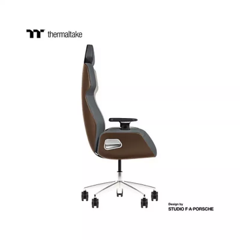 Cadeira gaming Thermaltake ARGENT E700 Mocha Mousse & Slate Gray em pele genuína