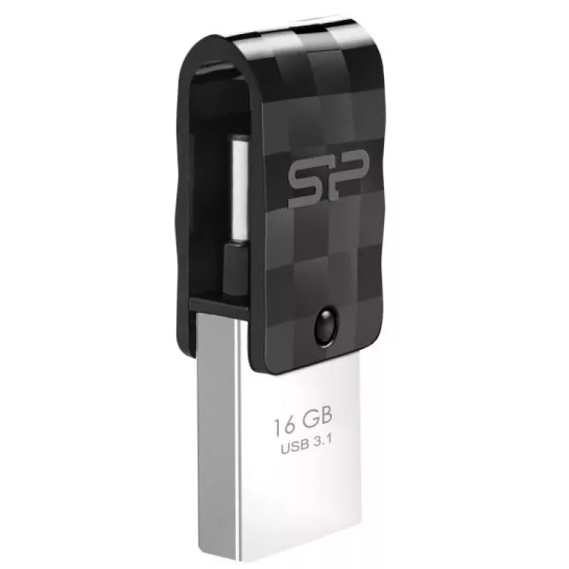 Pen drive Silicon Power Mobile C31 16GB USB 3.1 Gen 1 / USB-C preto