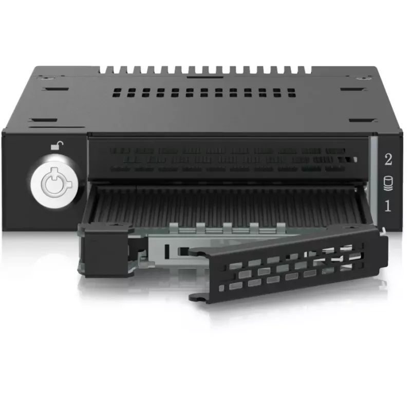 Rack móvel para SSD M.2 PCIe NVMe ICY DOCK ToughArmor MB833MK-B V2 em metal maciço