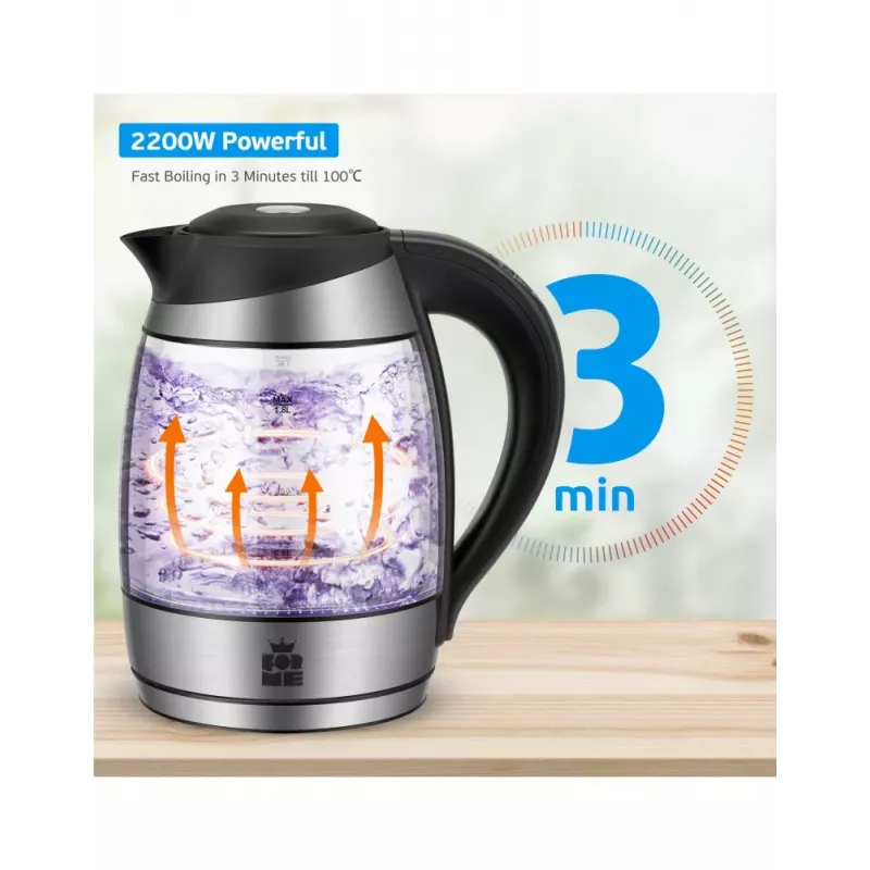 Chaleira sem fios ForMe FKG-458 1,8 L aço inoxidável / preto