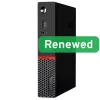Lenovo Renewed grau A ThinkCentre M715q computador de secretária, AMD Ryzen 5 2400GE, 8 GB RAM, 256 GB SSD, AMD Radeon Vega 11, Windows 11 Pro