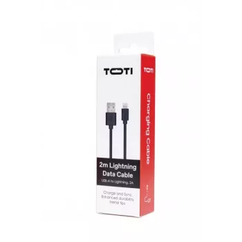 SEEK TOTI USB-A para Lightning, cabo de dados PVC 2m 2A (non-MFI), preto