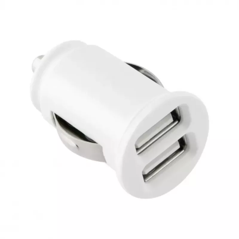 TOTI Carregador de automóvel USB duplo com cabo Micro-USB 1m 2,1A, branco