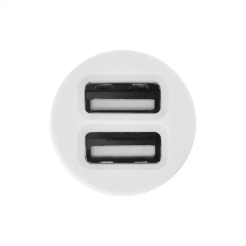 TOTI Carregador de automóvel USB duplo com cabo Micro-USB 1m 2,1A, branco