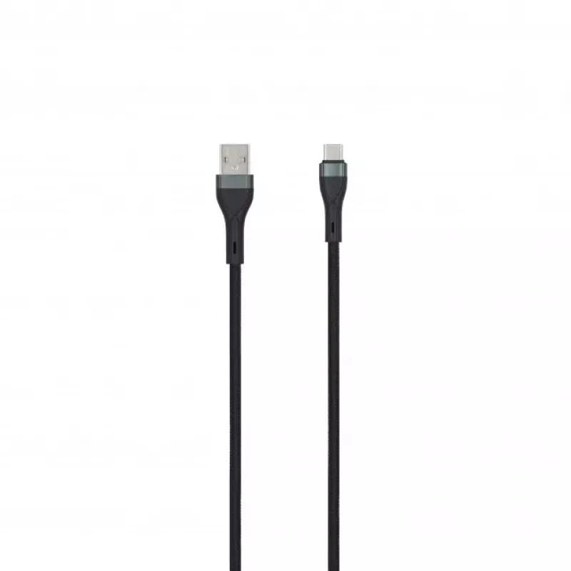 SEEK TOTI cabo USB-A para USB-C entrançado 2m 3A preto