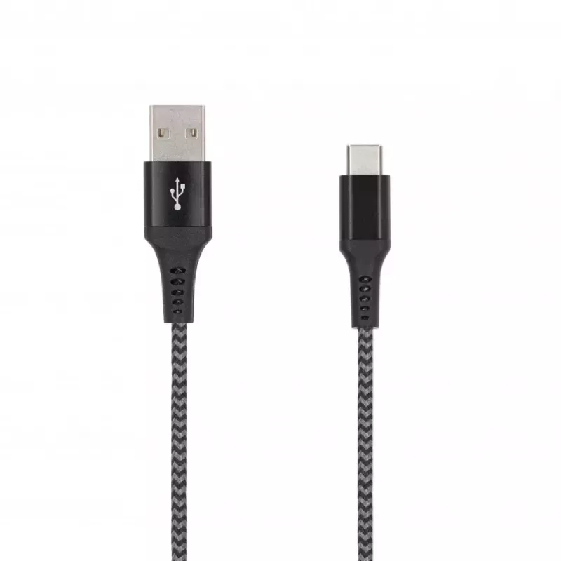 SEEK TOTI USB-A para USB-C cabo entrançado 2m 2A, preto/Space Grey