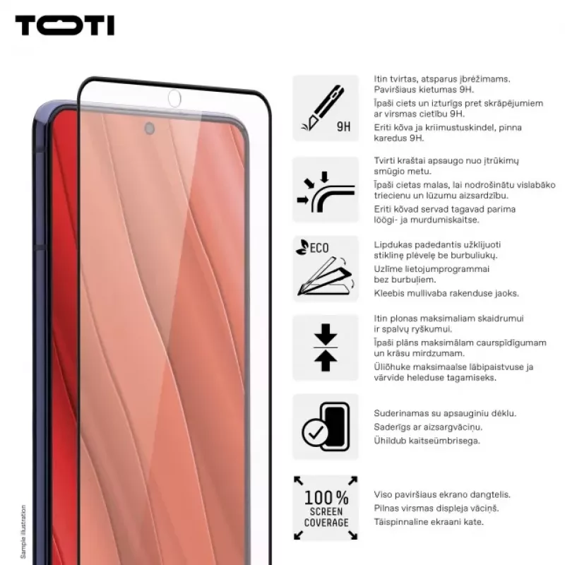 TOTI PREMIUM Película de vidro temperado 3D Full Cover para Samsung Galaxy S24/S25