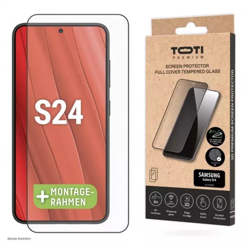 TOTI PREMIUM Película de vidro temperado 3D Full Cover para Samsung Galaxy S24/S25