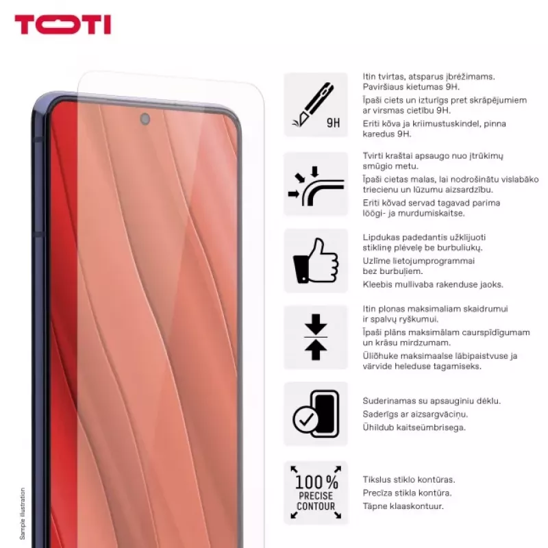 TOTI Protetor de ecrã Tempered Glass 2D para Samsung Galaxy S24 Plus / S25 Plus