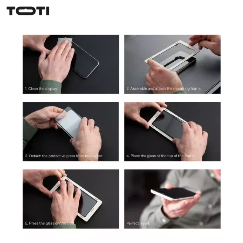 TOTI PREMIUM Película de Vidro Temperado Premium 3D Full Cover para Apple iPhone 16 Pro