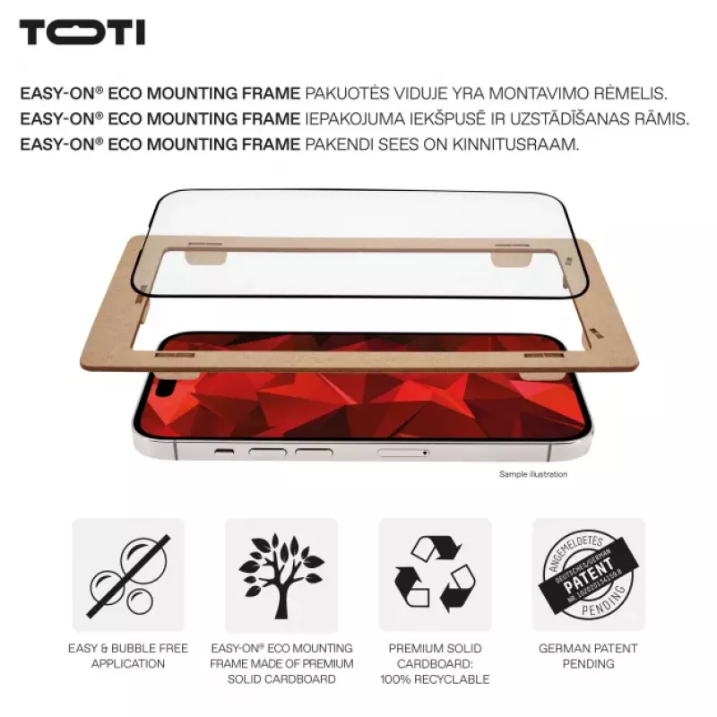TOTI PREMIUM Película de Vidro Temperado Premium 3D Full Cover para Apple iPhone 16 Pro