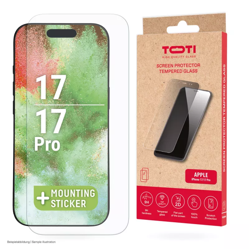 TOTI Película de Vidro Temperado 2D Full Cover para iPhone 17/16 Pro Transparente