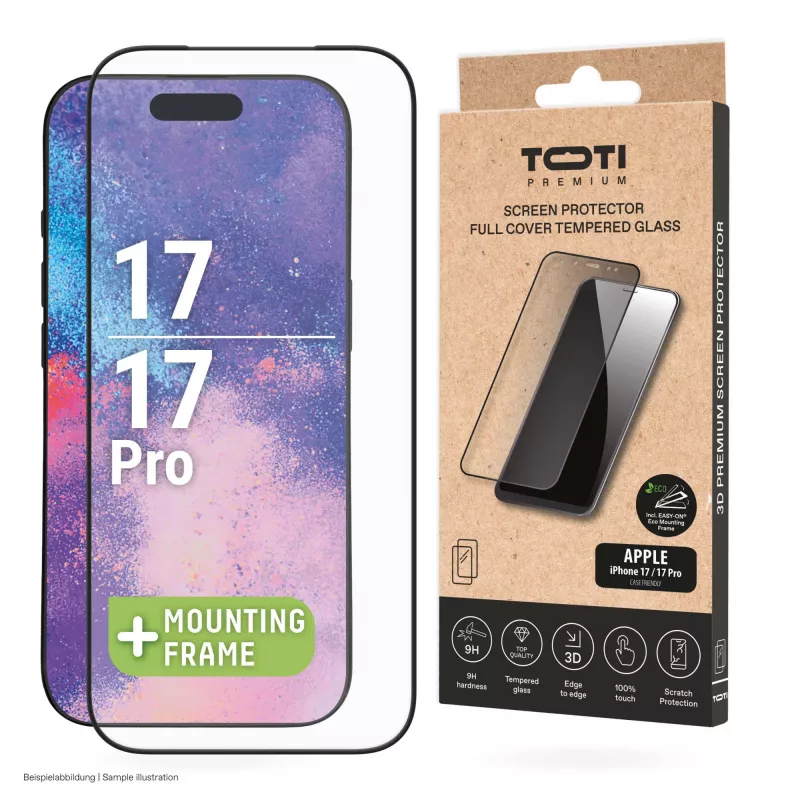 TOTI PREMIUM Película de Vidro Temperado Premium 3D Full Cover para Apple iPhone 17/16 Pro