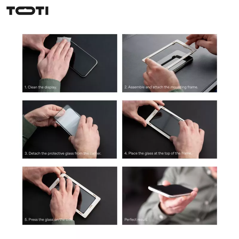 TOTI PREMIUM Película de Vidro Temperado Premium 3D Full Cover para Apple iPhone 17/16 Pro
