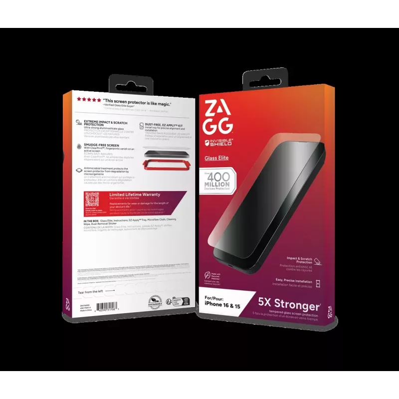 Pacote de proteção ZAGG para iPhone 16: capa com MagSafe e película de proteção de ecrã