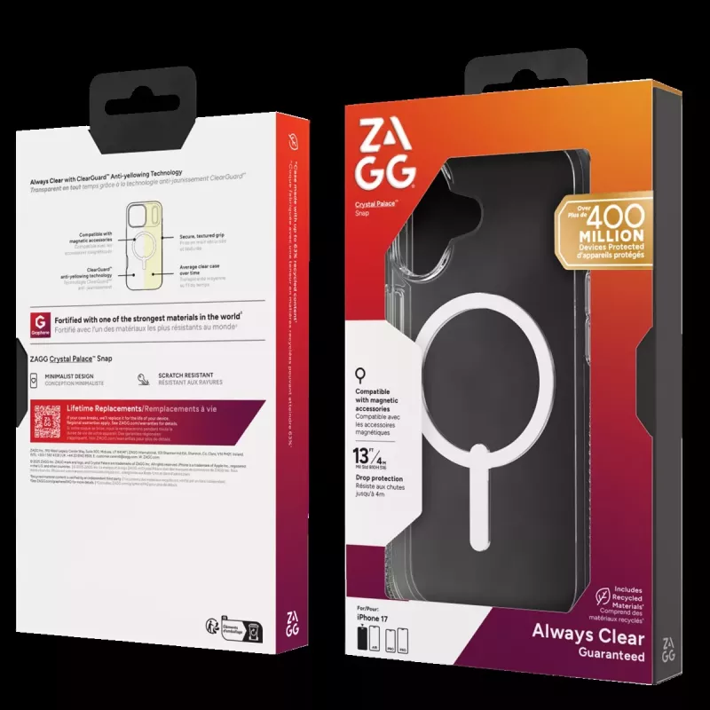 Pacote de proteção ZAGG para iPhone 17: capa com MagSafe e proteção de ecrã