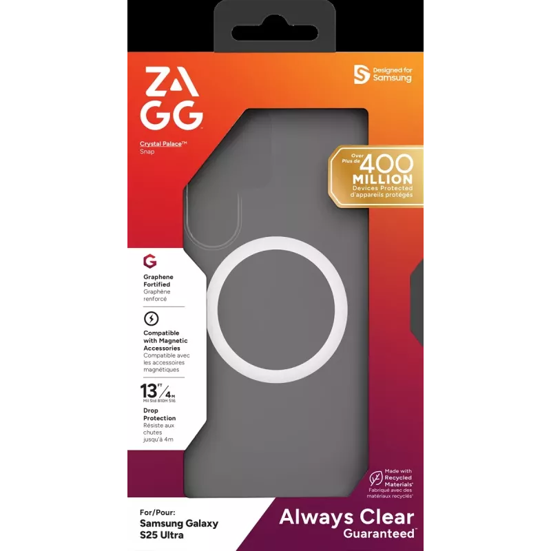 Pacote de proteção ZAGG para Samsung Galaxy S25 Ultra: capa com MagSafe e película de proteção de ecrã