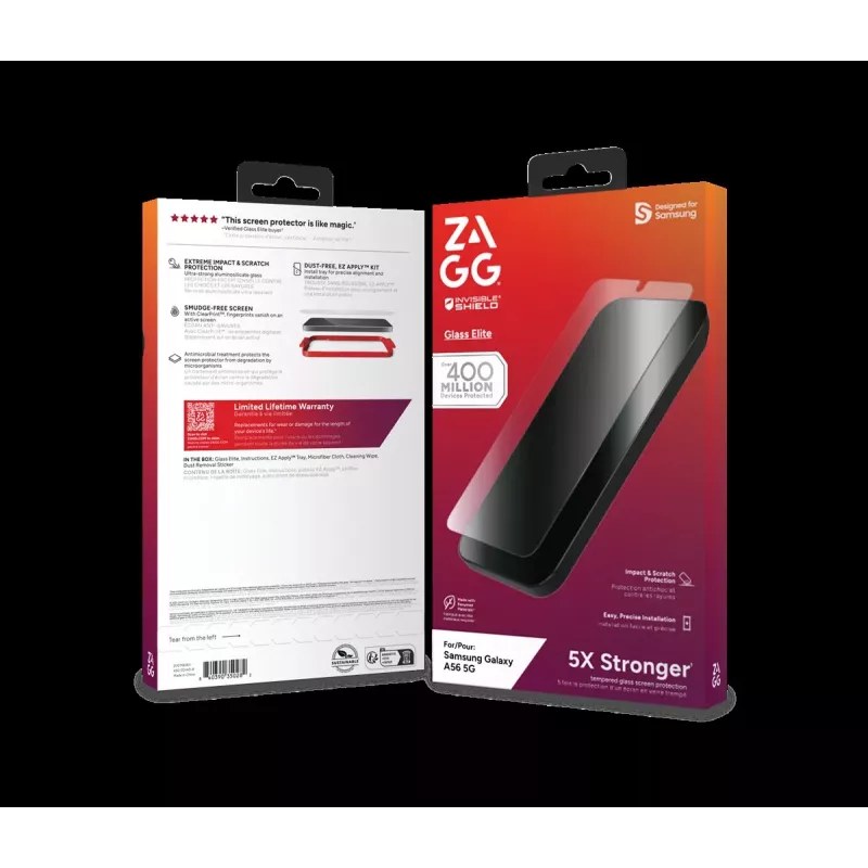 Pacote de proteção ZAGG para Samsung Galaxy A56: capa e proteção de ecrã