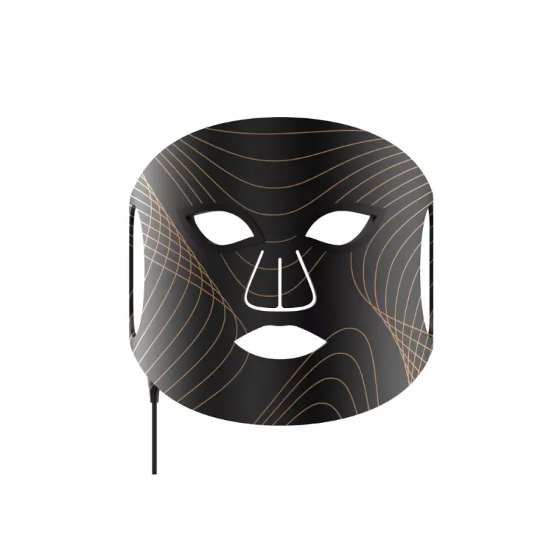 Lunni Máscara Facial LED de Silicone com 7 Cores e Luz Infravermelha Próxima Preta