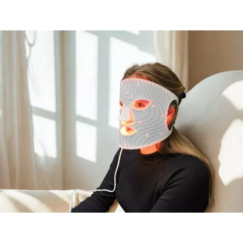 Lunni Máscara Facial LED de Silicone com 7 Cores e Luz Infravermelha Próxima Branca