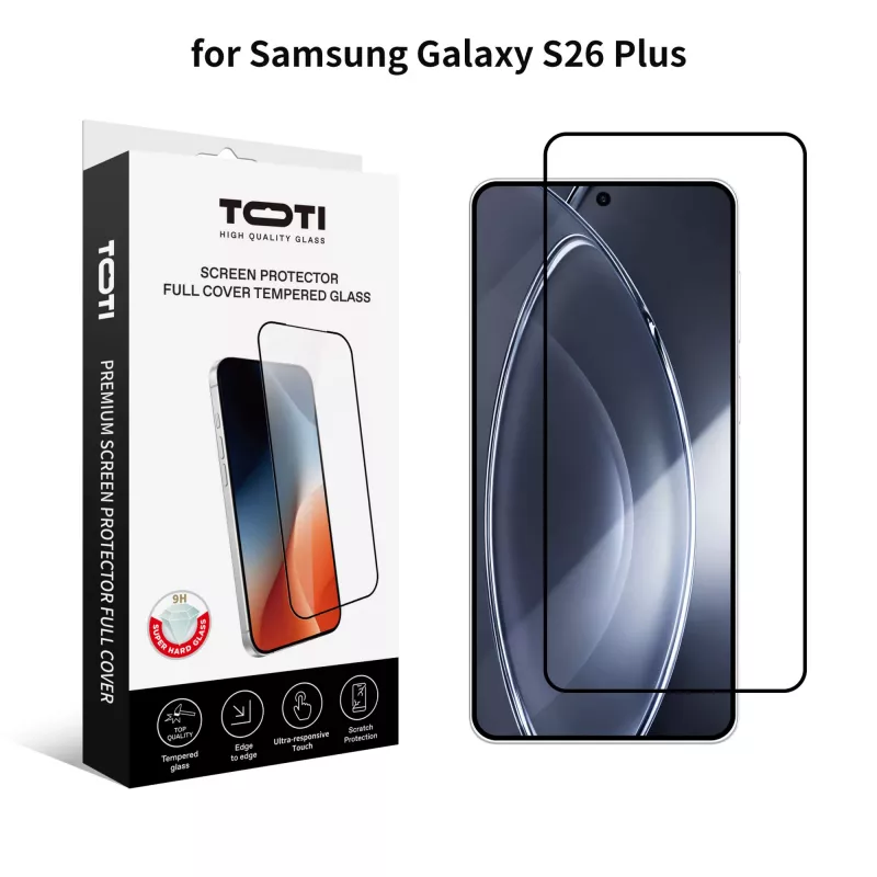TOTI PREMIUM Película de Vidro Temperado 2.5D Full Cover para Samsung Galaxy S26 Plus
