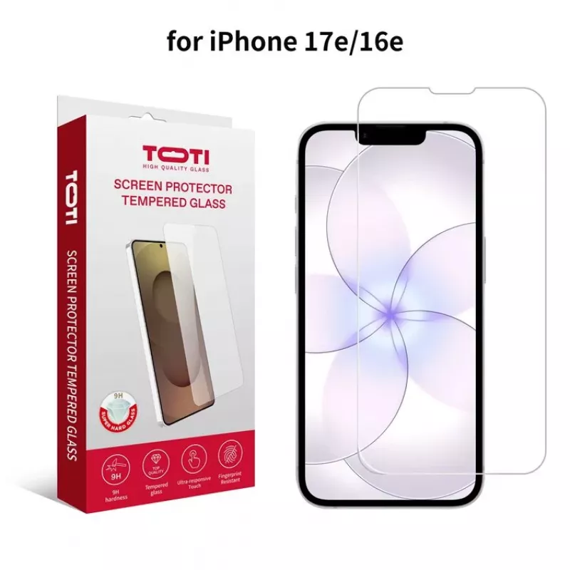 TOTI Película de Vidro Temperado 2D Full Cover para iPhone 16e/17e Transparente