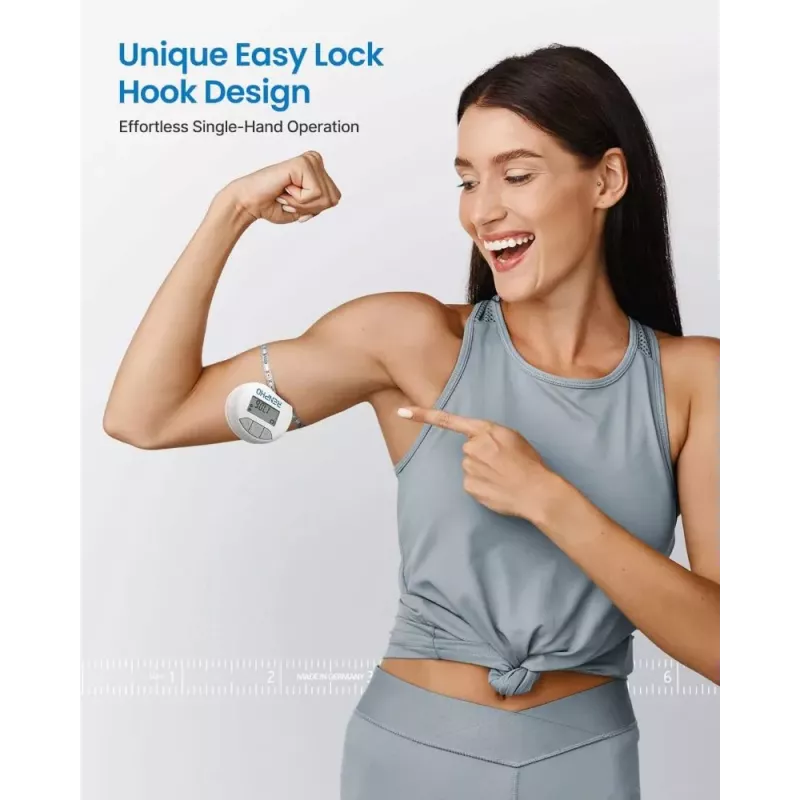 Fita métrica inteligente RENPHO - fita de medição corporal Bluetooth para IMC, cintura, ancas, braço, perna, peito - retrátil automaticamente, ecrã LCD, compatível com a app Renpho Health, Apple Health, Google Fit, Samsung Health - preto