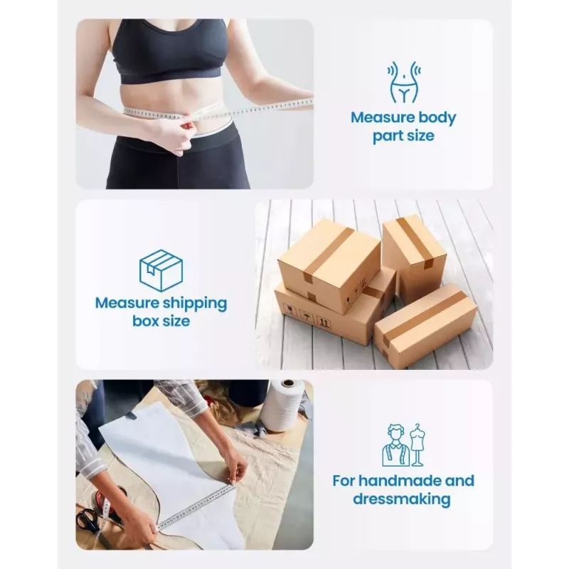 Fita métrica inteligente RENPHO - fita de medição corporal Bluetooth para IMC, cintura, ancas, braço, perna, peito - retrátil automaticamente, ecrã LCD, compatível com a app Renpho Health, Apple Health, Google Fit, Samsung Health - preto