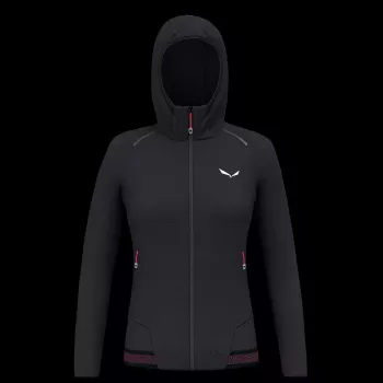 Casaco com capuz Salewa Pedroc PL - Black Out (mulher, tamanho M)