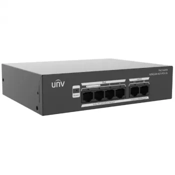 Switch PoE LANG NSW2100-6GT-POE-IN 6 portas PoE+ com 4 portas 10/100Mbps PoE, 1 uplink Gigabit, 1 SFP, orçamento 60W, não gerido, montagem em secretária/parede