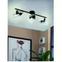 BERREGAS Candeeiro de Teto e Parede 3 Luzes E27, Preto/Cromado, 220-240V, IP20, Interior