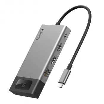 Belkin CONNECT Hub USB-C 8-em-1 para 2 ecrãs - Space Gray