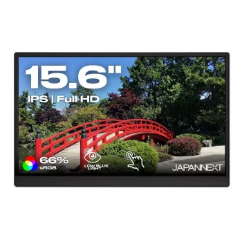 Monitor portátil tátil JAPANNEXT JN-MD-i156F-T-LE 15,6 polegadas IPS Full HD com Mini HDMI, USB-C, altifalantes integrados, preto