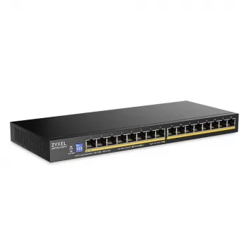 Switch ZyXEL GS1100-16EPS 16 portas Gigabit não gerido PoE+ com orçamento de 135W