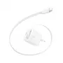 Carregador de parede Belkin BOOST CHARGE Pro 67W Dual GaN com cabo USB-C retrátil, branco