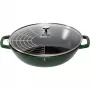Wok STAUB 30 cm com tampa ferro fundido verde manjericão