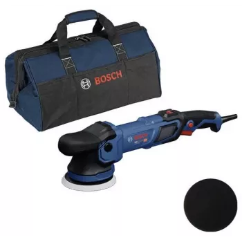 Conjunto de polidor rotativo BOSCH GPX9-125S com esponja de polimento e capa de polimento, bateria 18V (ferramenta sem bateria e carregador)