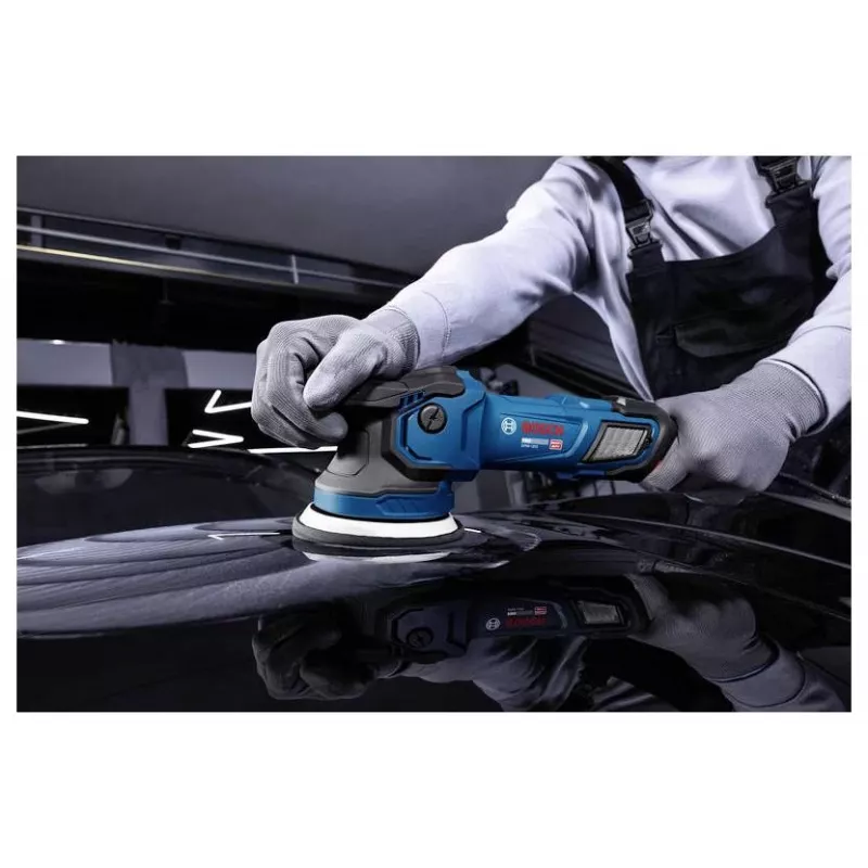 Conjunto de polidor rotativo BOSCH GPX9-125S com esponja de polimento e capa de polimento, bateria 18V (ferramenta sem bateria e carregador)