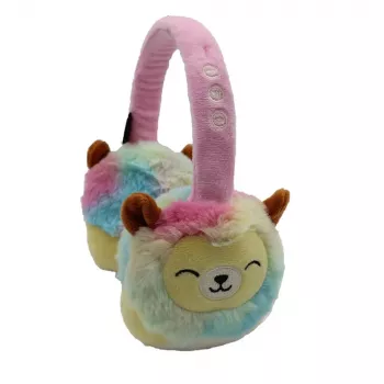 LAZERBUILT Squishmallows auscultadores Bluetooth para criança, on-ear, sem fios, Leonard The Lion, HMSQM-BT-LEONARD