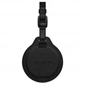 Satechi FindAll Etiqueta de bagagem de couro vegano Preto