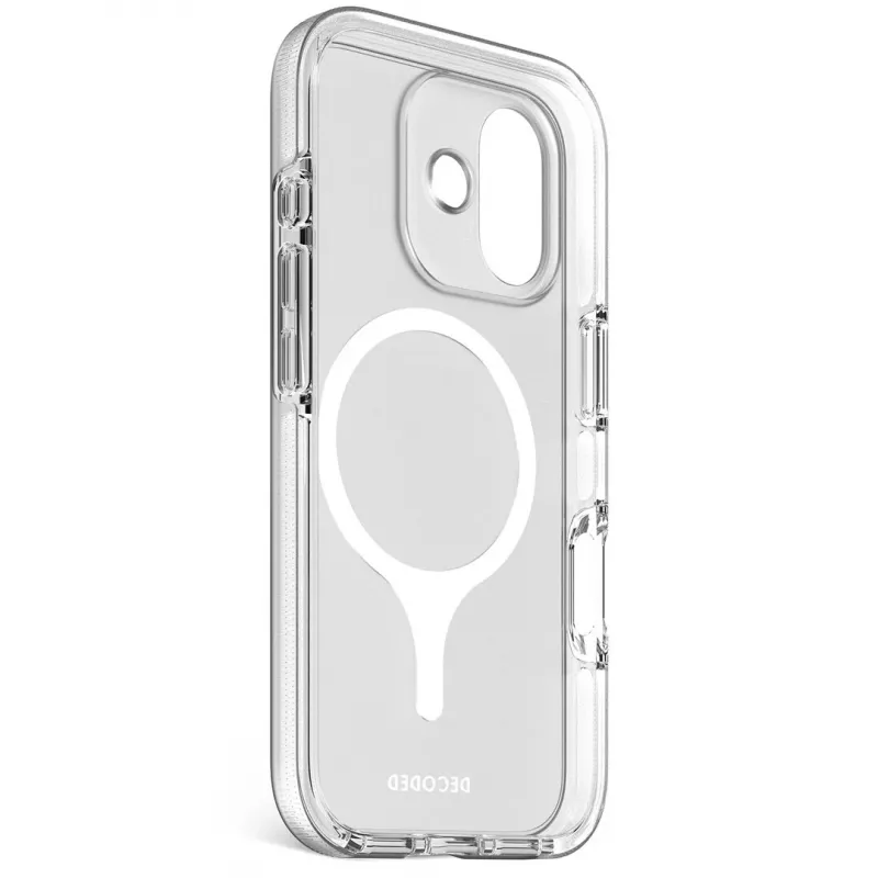 Decoded DropTec capa traseira transparente para iPhone 17 com MagSafe (Frosted White)