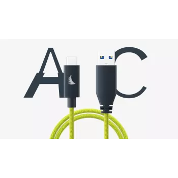 Cabo Angelbird USB-A para C 3.2 Solid Flex Lime 1 ft UAC3SFL32